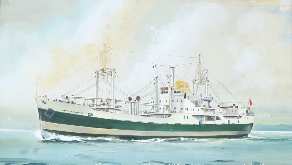 20th century, British School, Maritime study of The Phyllis Bowater, unsigned, 23 x 38cm, mounted, unframed